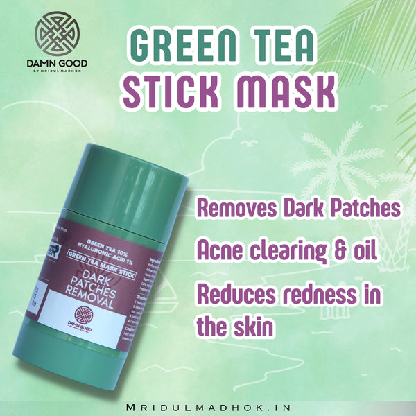 DamnGood Dark Patches RemovalGreen Tea Mask Stick 40 gm (For Deep Cl