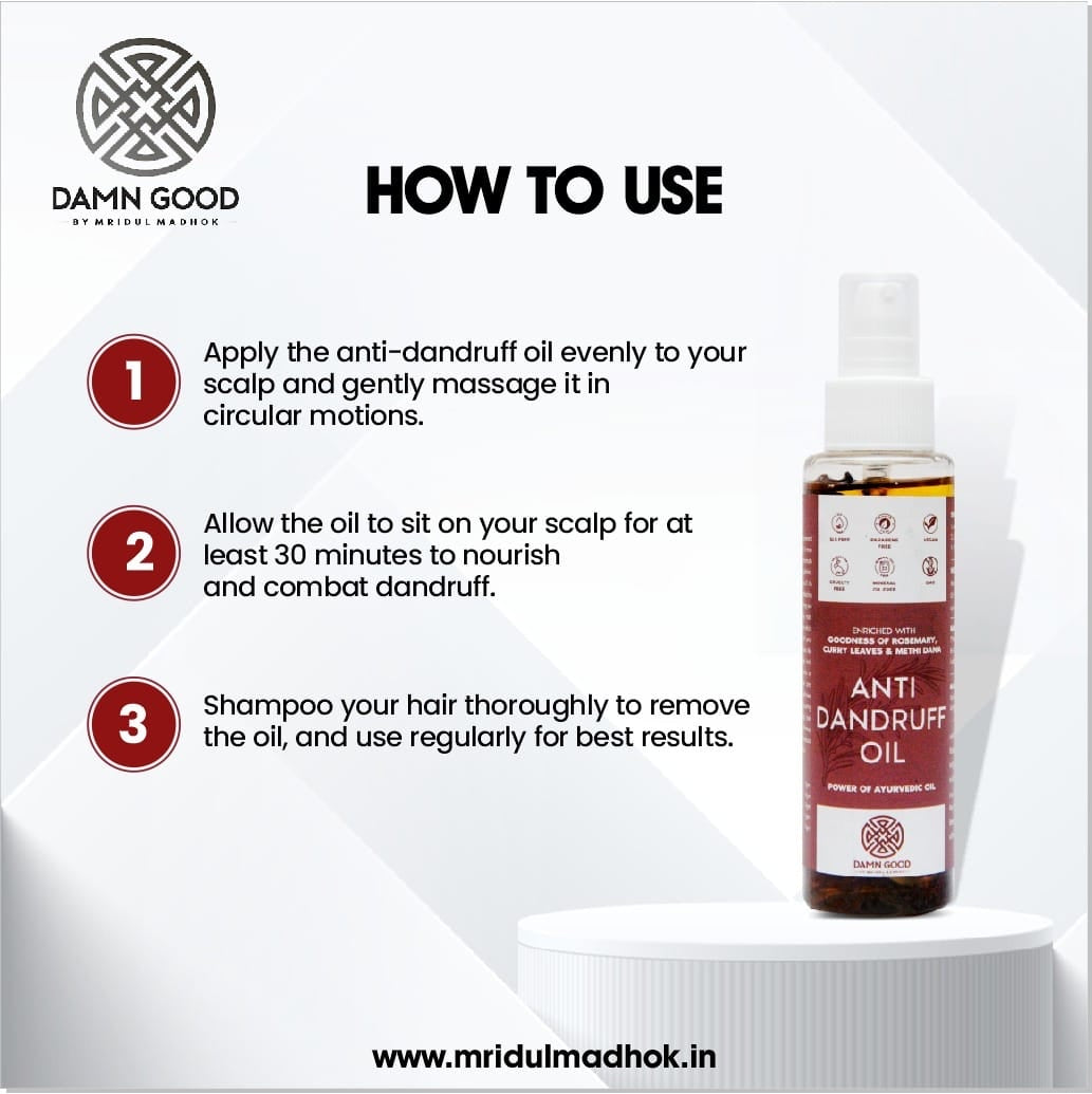 Damngood Ayurvedic Anti Dandruff Oil -Rosemary ,Curry Leaves & Methi Dana-100ML