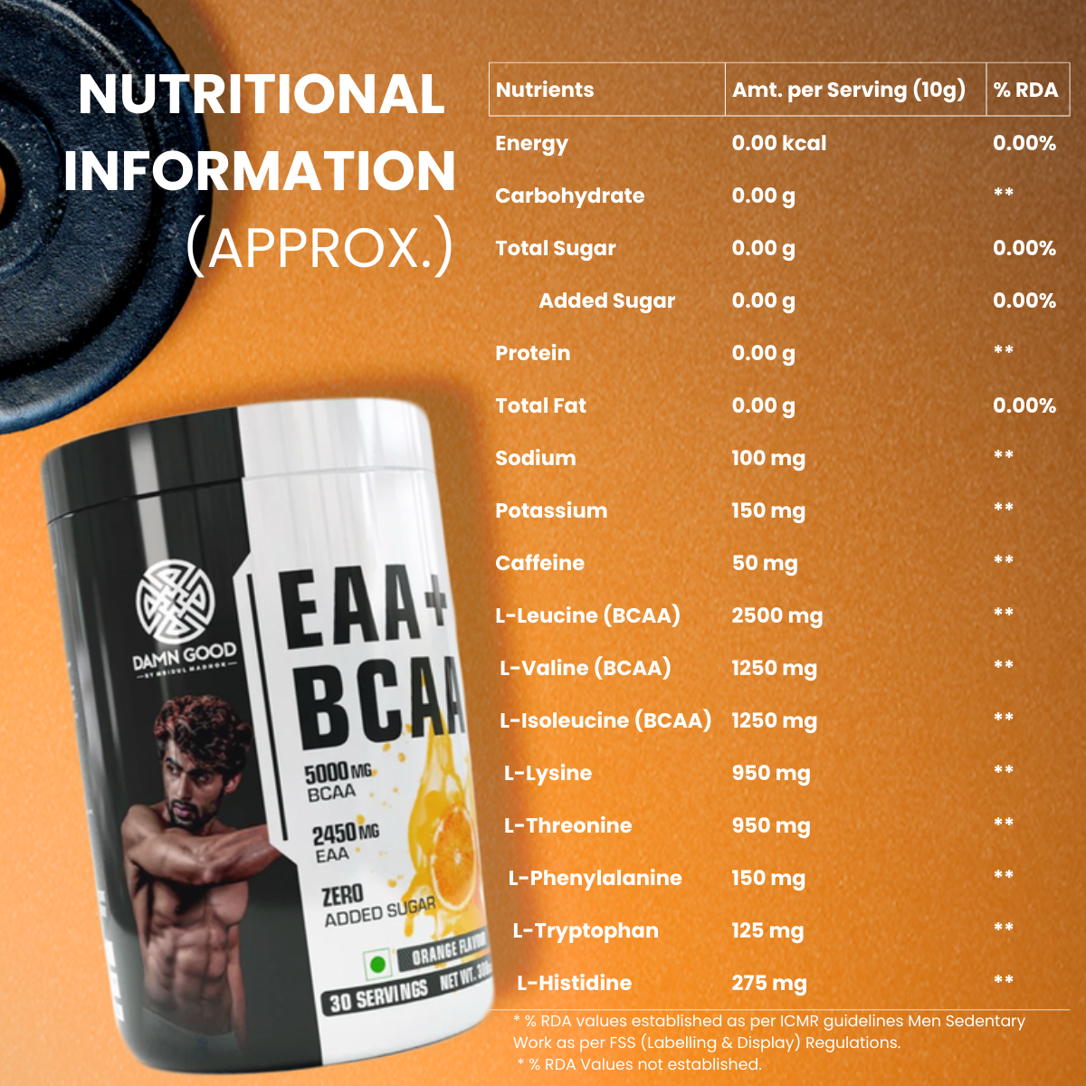 Damngood EAA + BCAA (30 Servings) | Muscle Recovery & Strength