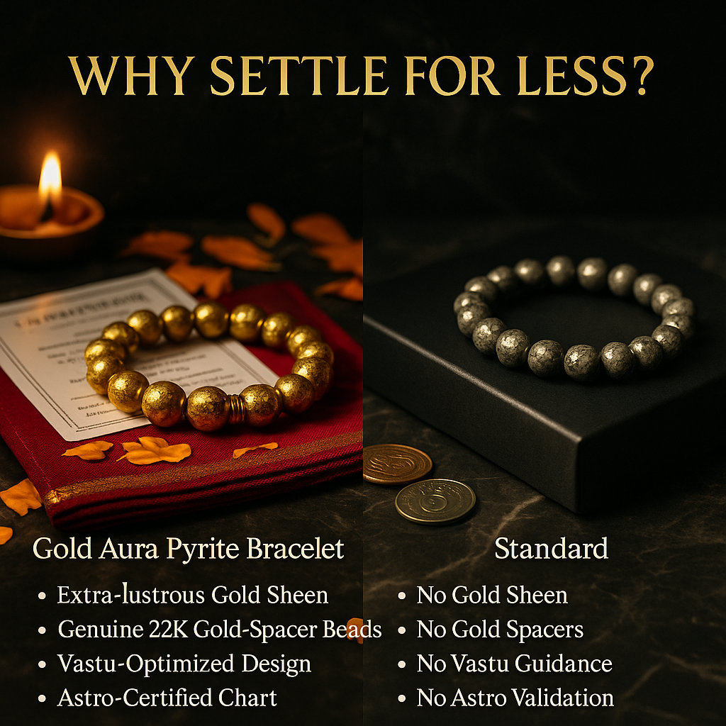 Gold Aura Pyrite Bracelet – 22K-Accented Abundance & Astro-Certified Wealth Magnet