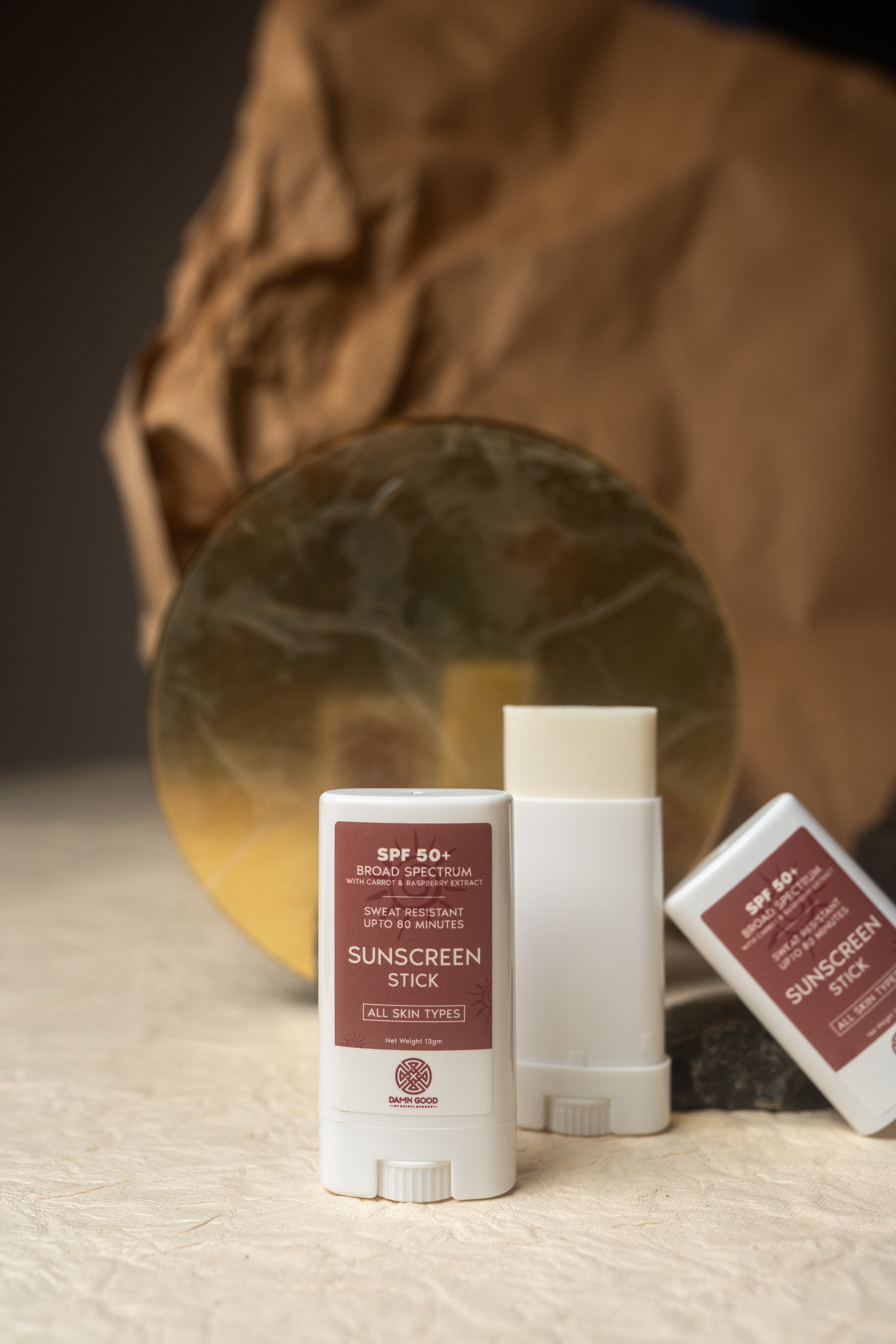 DamnGood Daily Sunscreen Stick- SPF 50+ With Carrot & Raspberry Extract