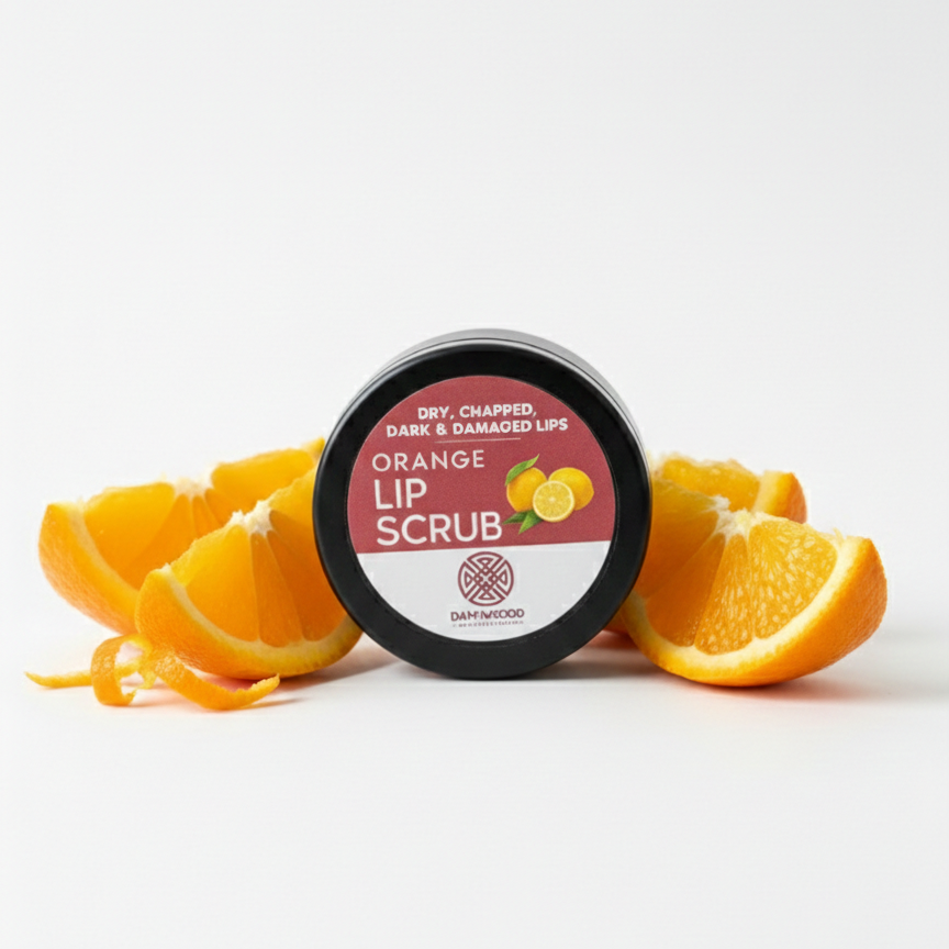 DamnGood Orange Lip Scrub - Dry, Chapped, Dark and Damaged Lips - 10 gm