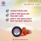 DamnGood Strawberry Lip Balm For Dry and Damaged Lips 10 GM