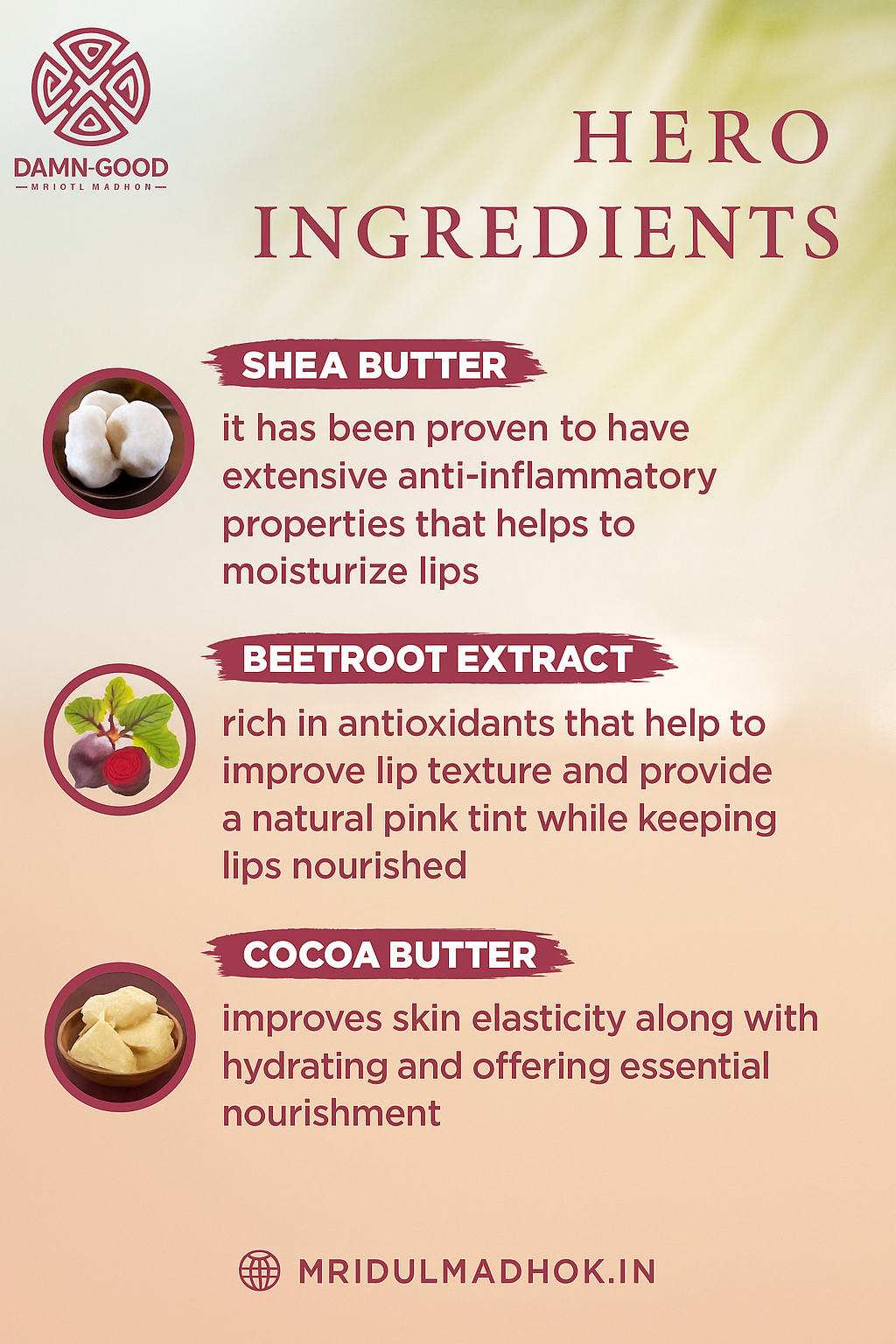 Damn Good Strawberry Lip Balm For Dry and Damaged Lips 10 GM