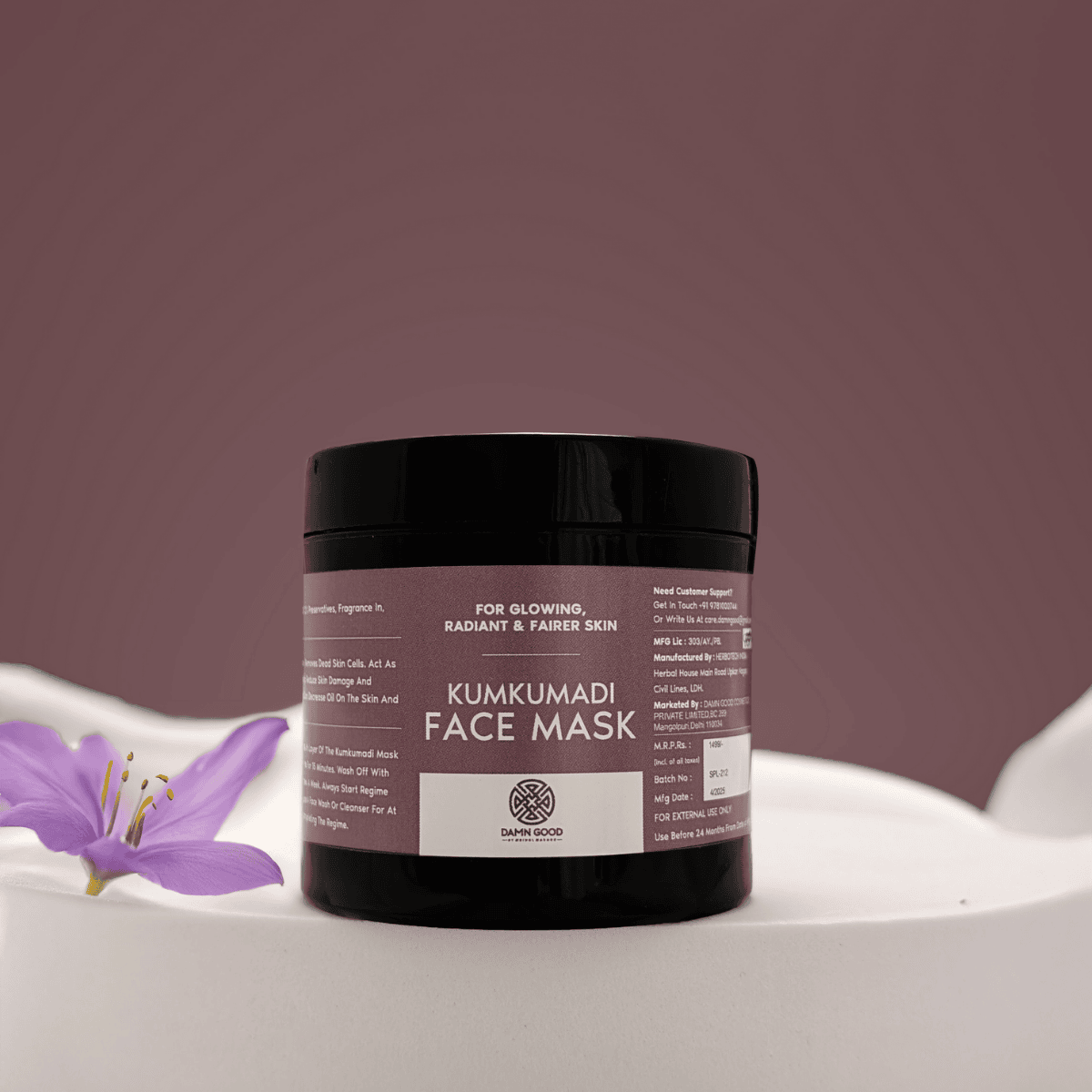 DamnGood Kumkumadi Face Mask For Bright & Radiant Skin-100 GM