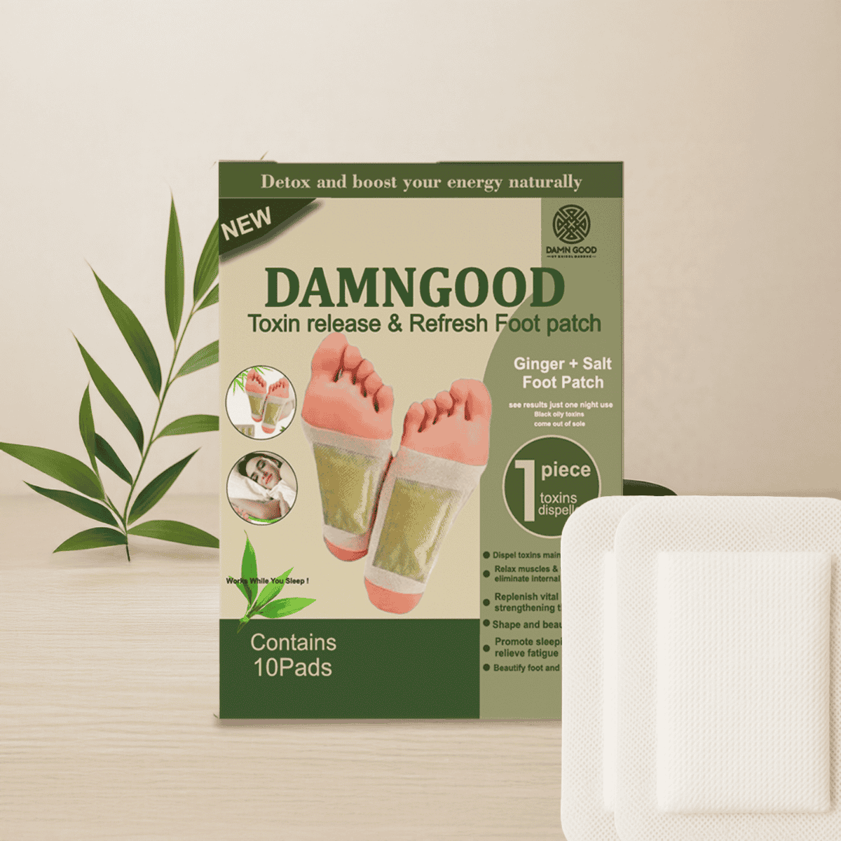 Detox Foot Patch- Pack of 10 - Better Sleep, remove body toxins