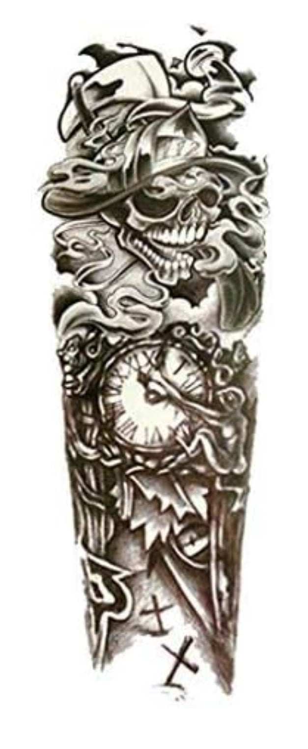 Full Arm Hand Temporary Tattoo For Men Girls Women Sticker Size 48x17CM - 1PC