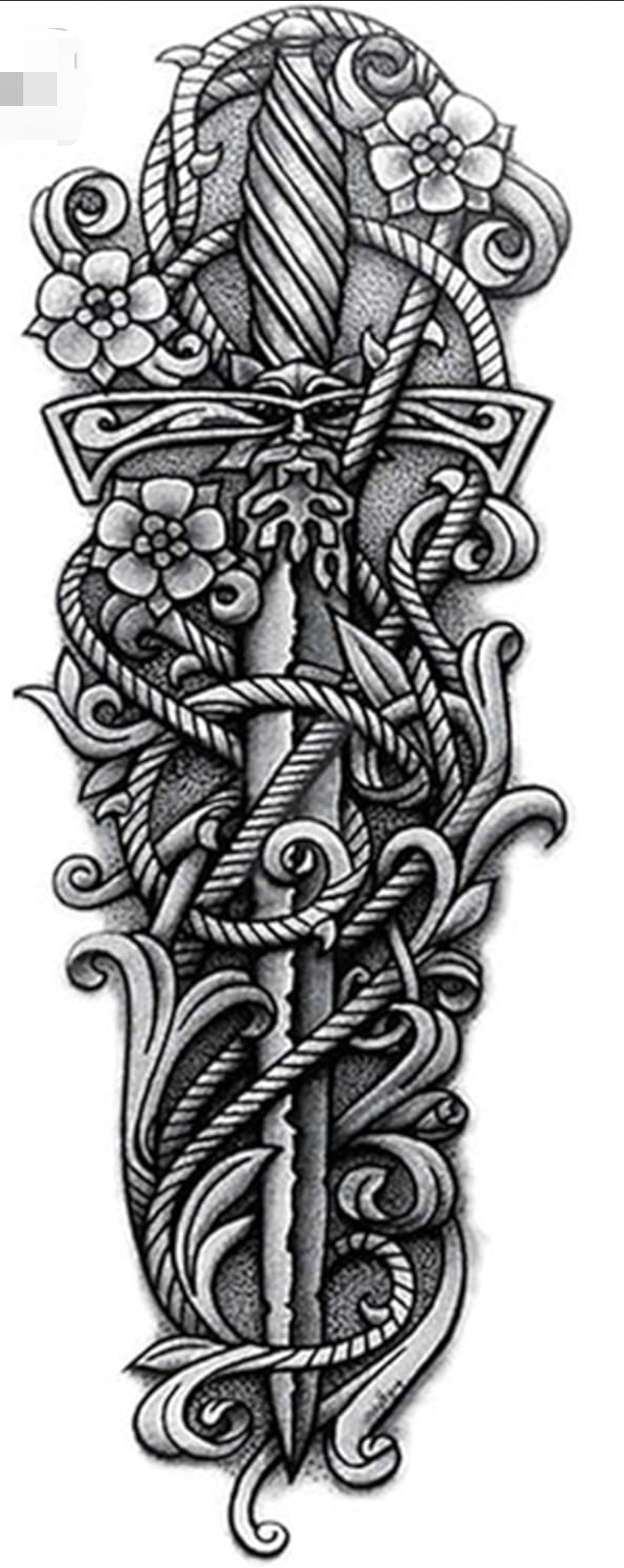 Full Arm Hand Temporary Tattoo For Men Girls Women Sticker Size 48x17CM - 1PC