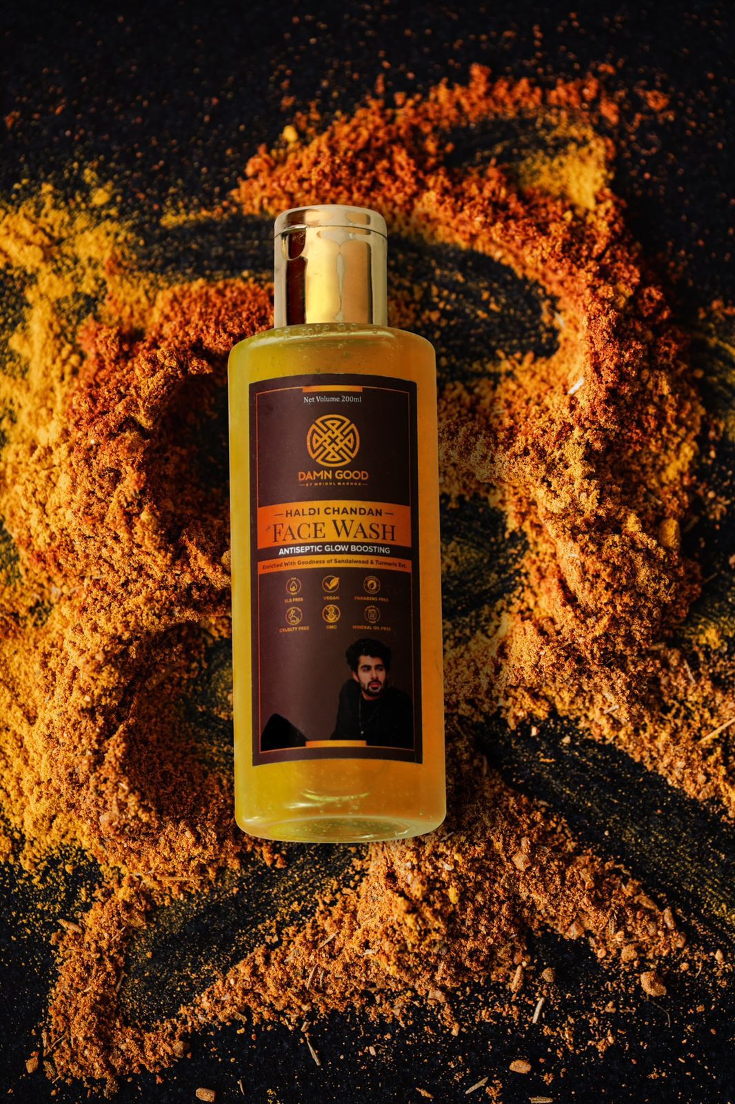 Damngood Haldi Chandan Facewash - Antiseptic Glow Boosting For Skin Brightening -200ML