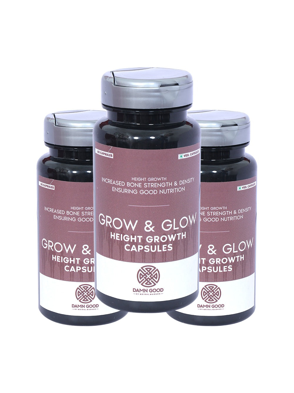 DamnGood Height Growth - Ayurvedic- 180 caps- Pack of 3