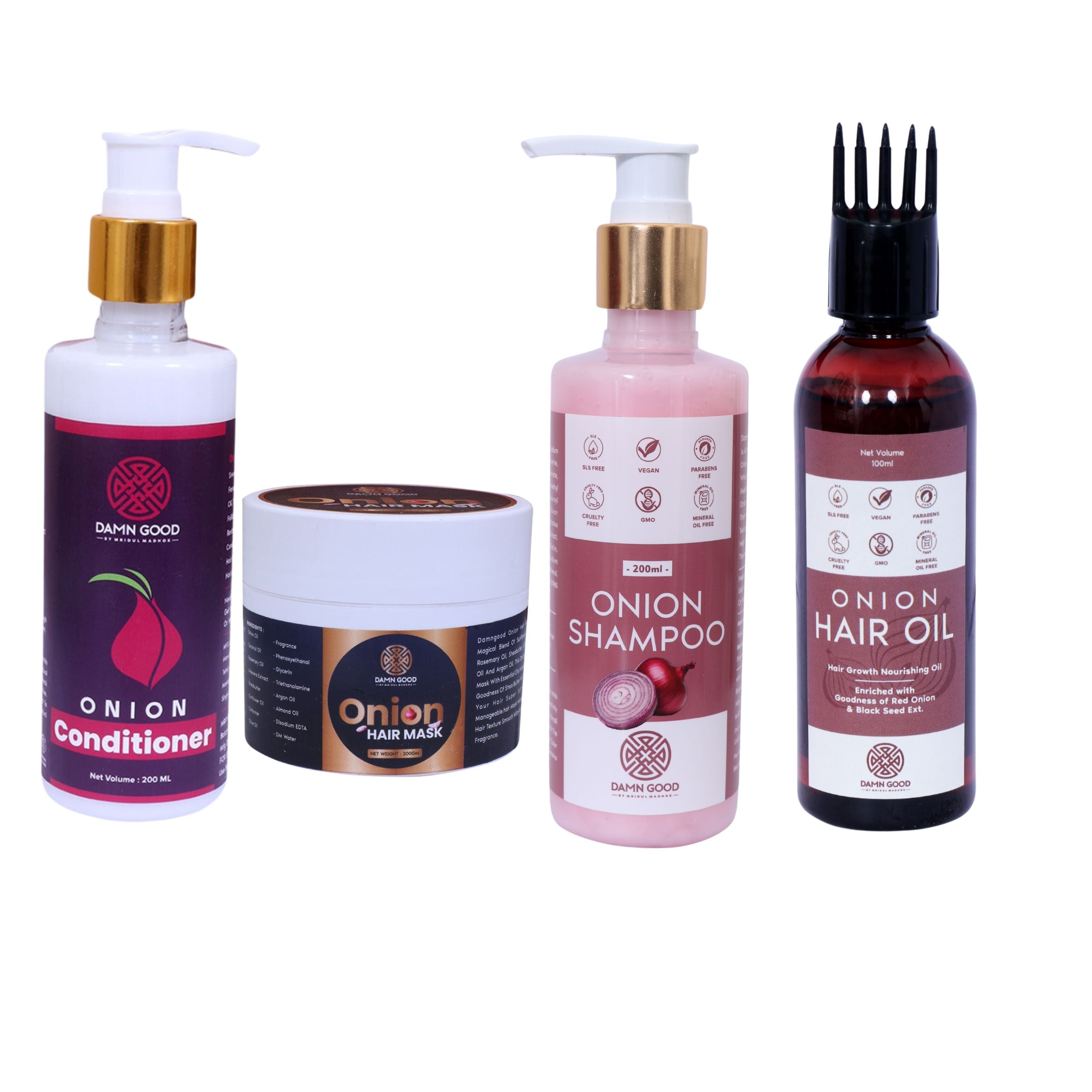 Damngood Essential Anti-Hair Fall Kit- (Oil, Shampoo, Conditioner & Mask)-Control Hair Fall