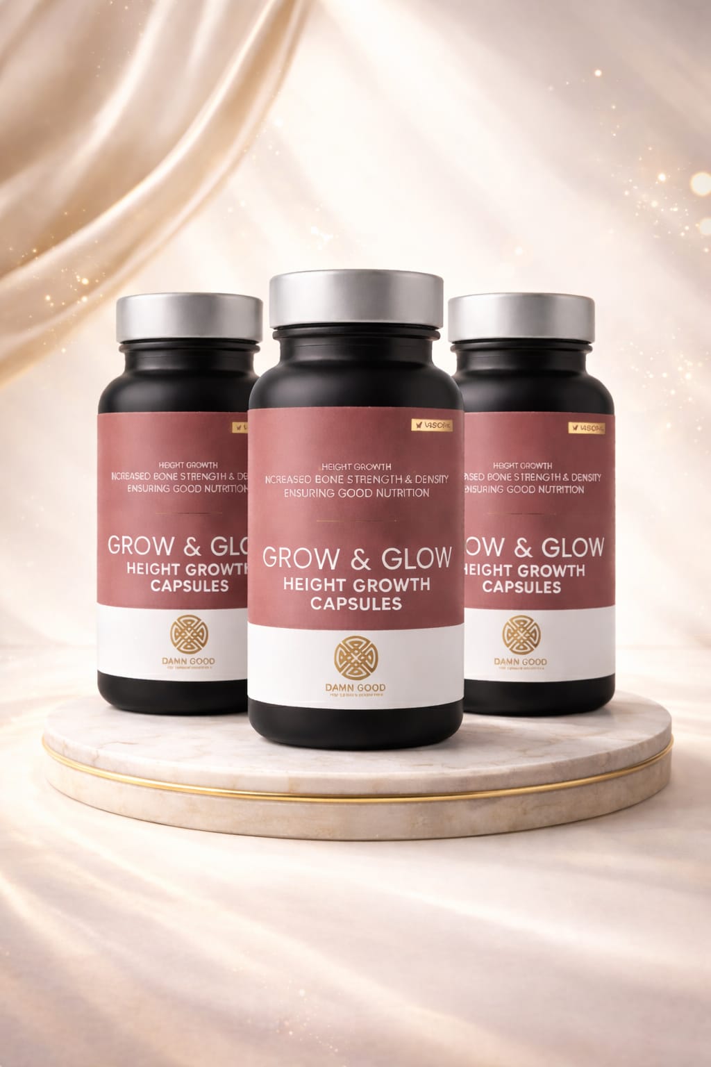 DamnGood Height Growth - Ayurvedic- 180 caps- Pack of 3