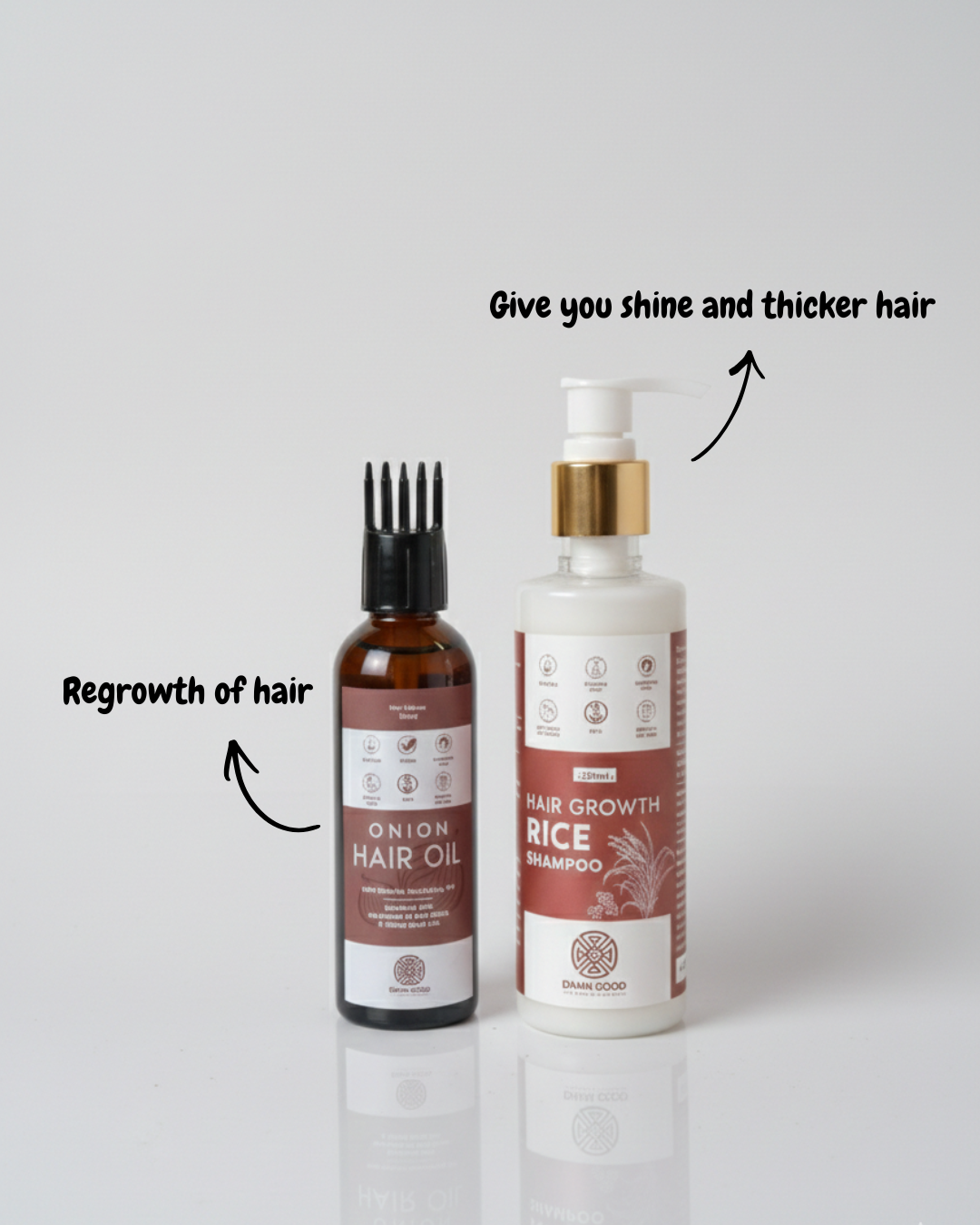 DamnGood Rice shampoo and Onion oil Combo