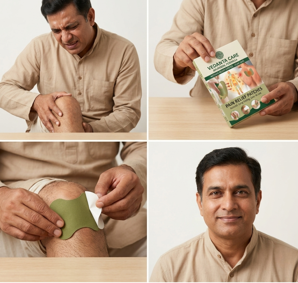 Herbal Pain Relief Patch- Pack of 10 - Fast relief ayurvedic formula for swelling, Inflammation, stiffness relief