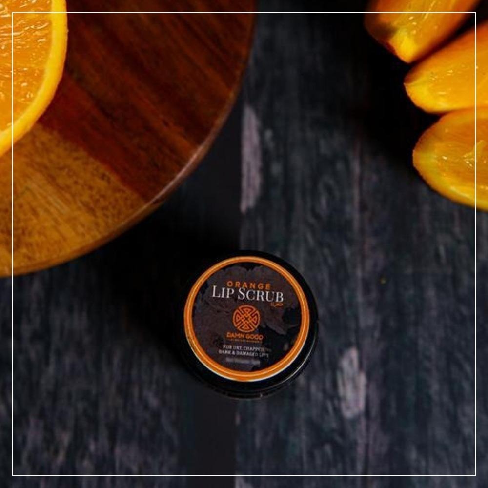 DamnGood Orange Lip Scrub - Dry, Chapped, Dark and Damaged Lips - 10 gm