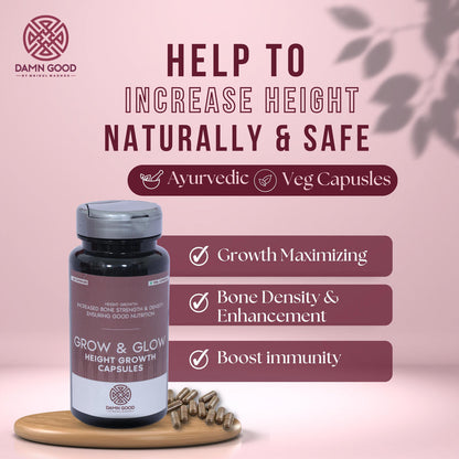 DamnGood Height Growth - Ayurvedic- 180 caps- Pack of 3