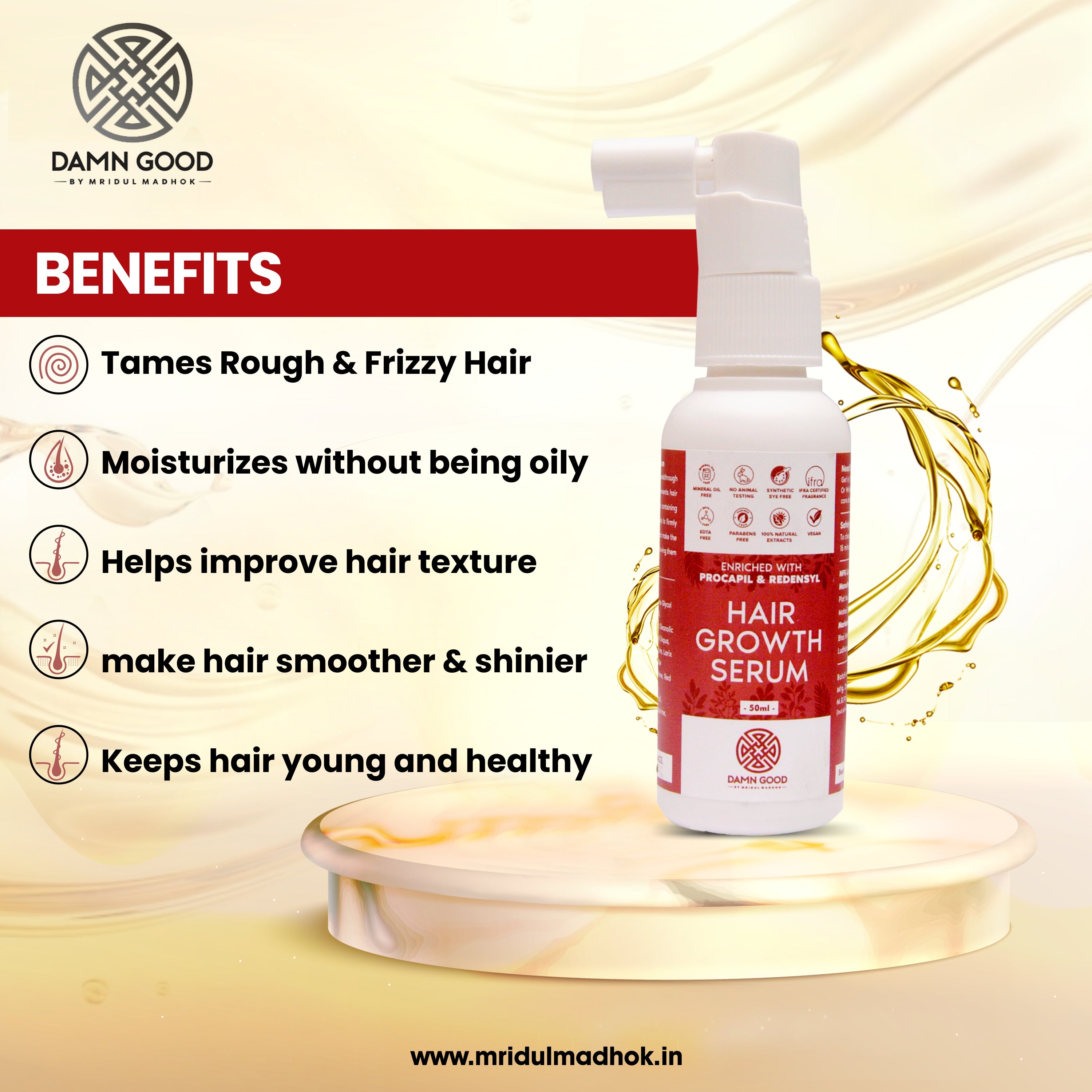 DamnGood Hair Growth Serum with Redensyl & Procapil - For Hair Regrowth