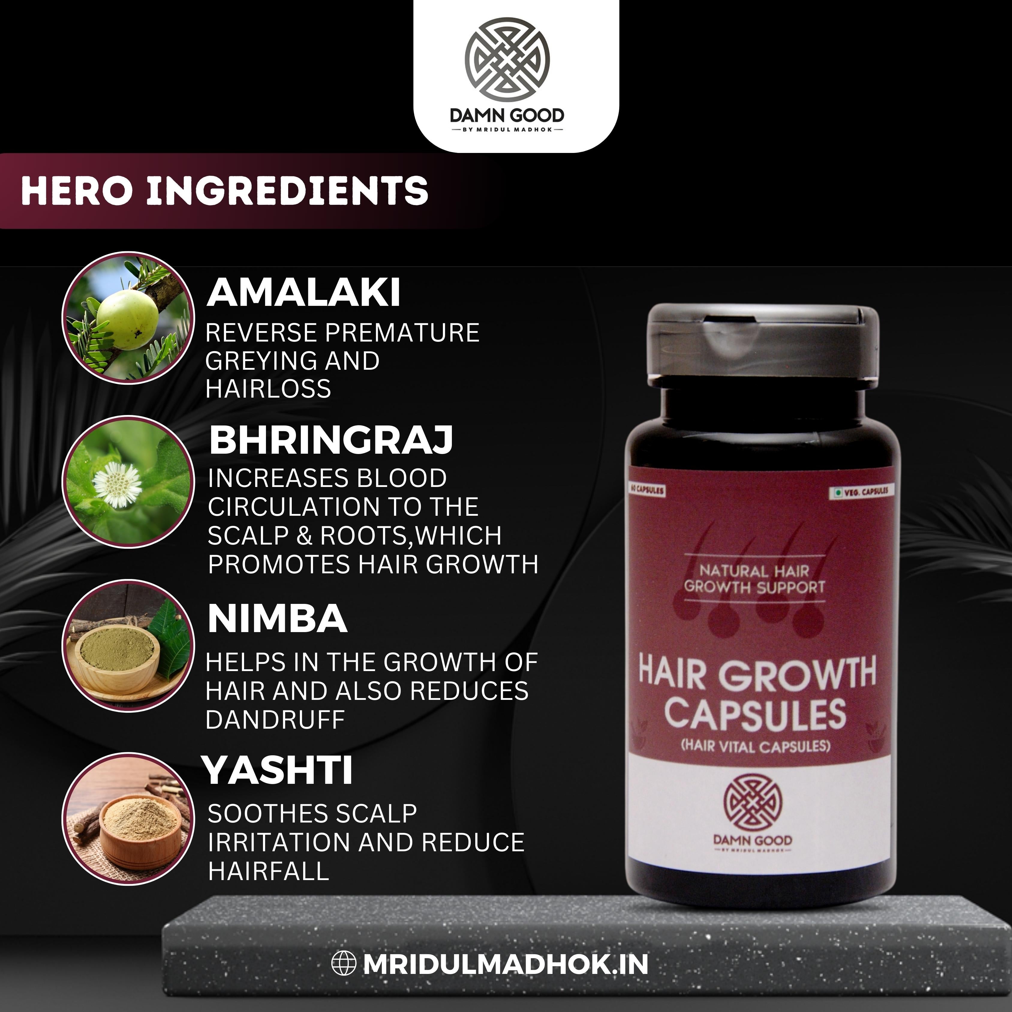 DamnGood Hair Growth Capsules -Stop Hairfall NOW | Contains Veg Capsules