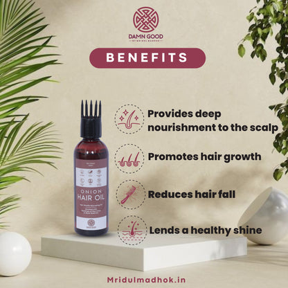 Damngood Herbal Red Onion & Black Seed Oil -For Hair Fall Control Oil- 100ML