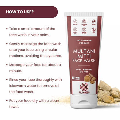 DamnGood Multani Mitti Face Wash -(Paraben/Sulphate-Free)-100 ML