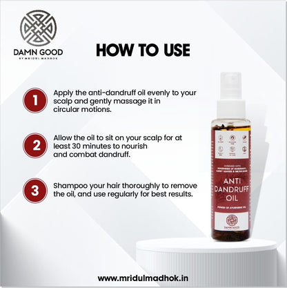Damngood Ayurvedic Anti Dandruff Oil -Rosemary ,Curry Leaves & Methi Dana-100ML