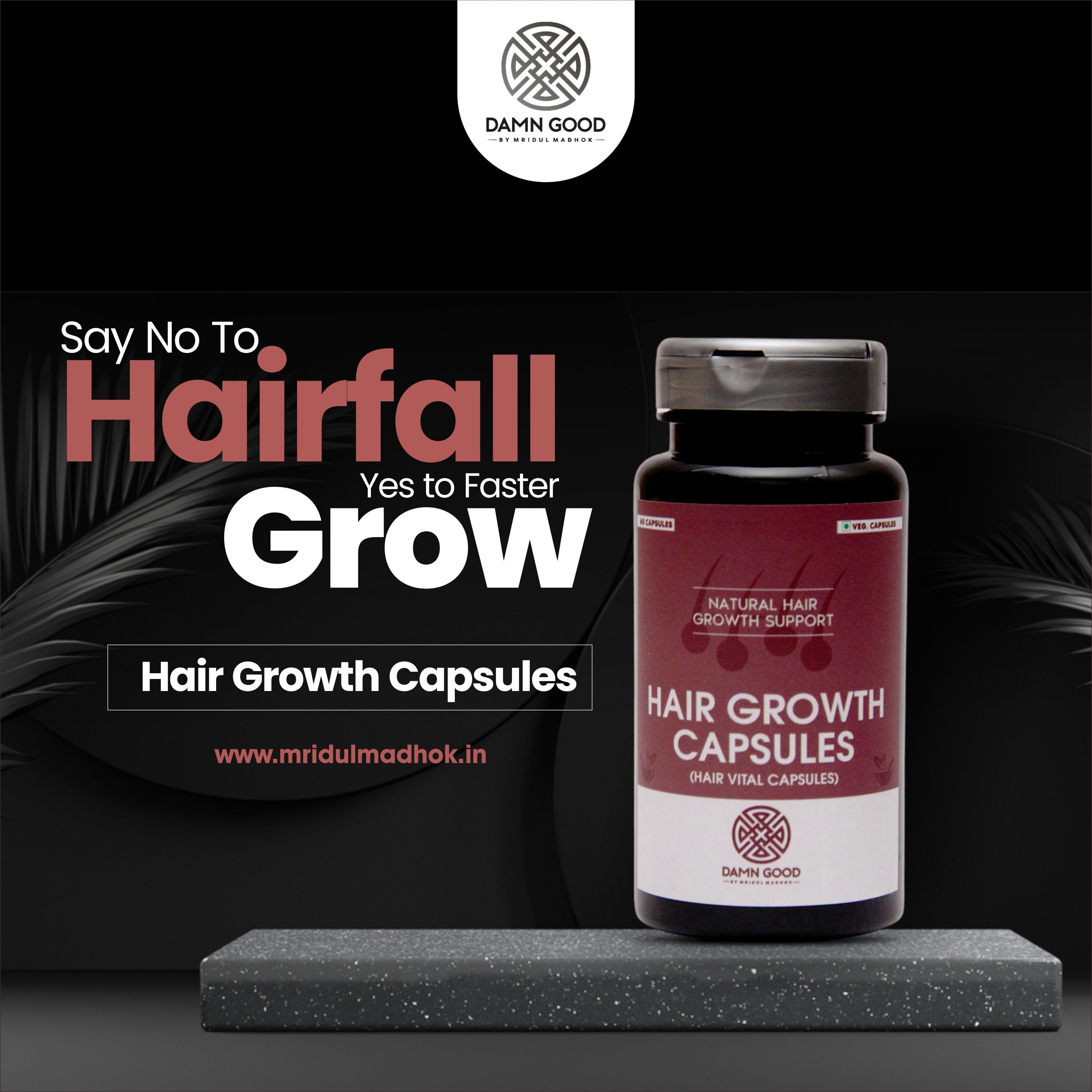 DamnGood Hair Growth Capsules -Stop Hairfall NOW | Contains Veg Capsules