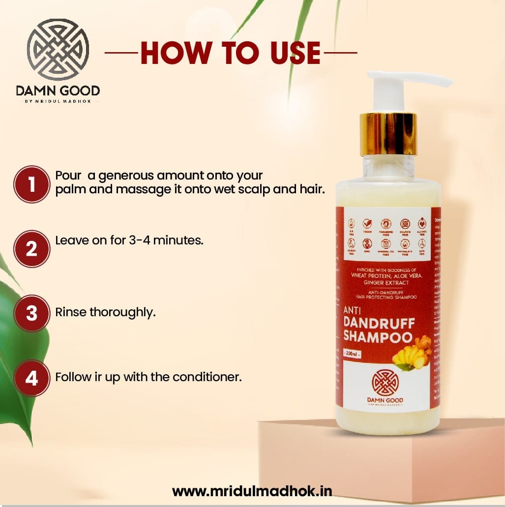 Damngood Anti Dandruff & Hair Protecting Shampoo -SLS & PARABENS FREE- 200ML