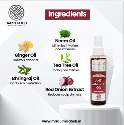 Damngood Ayurvedic Anti Dandruff Oil -Rosemary ,Curry Leaves & Methi Dana-100ML