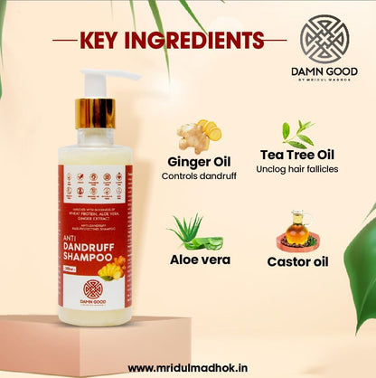 Damngood Anti Dandruff & Hair Protecting Shampoo -SLS & PARABENS FREE- 200ML