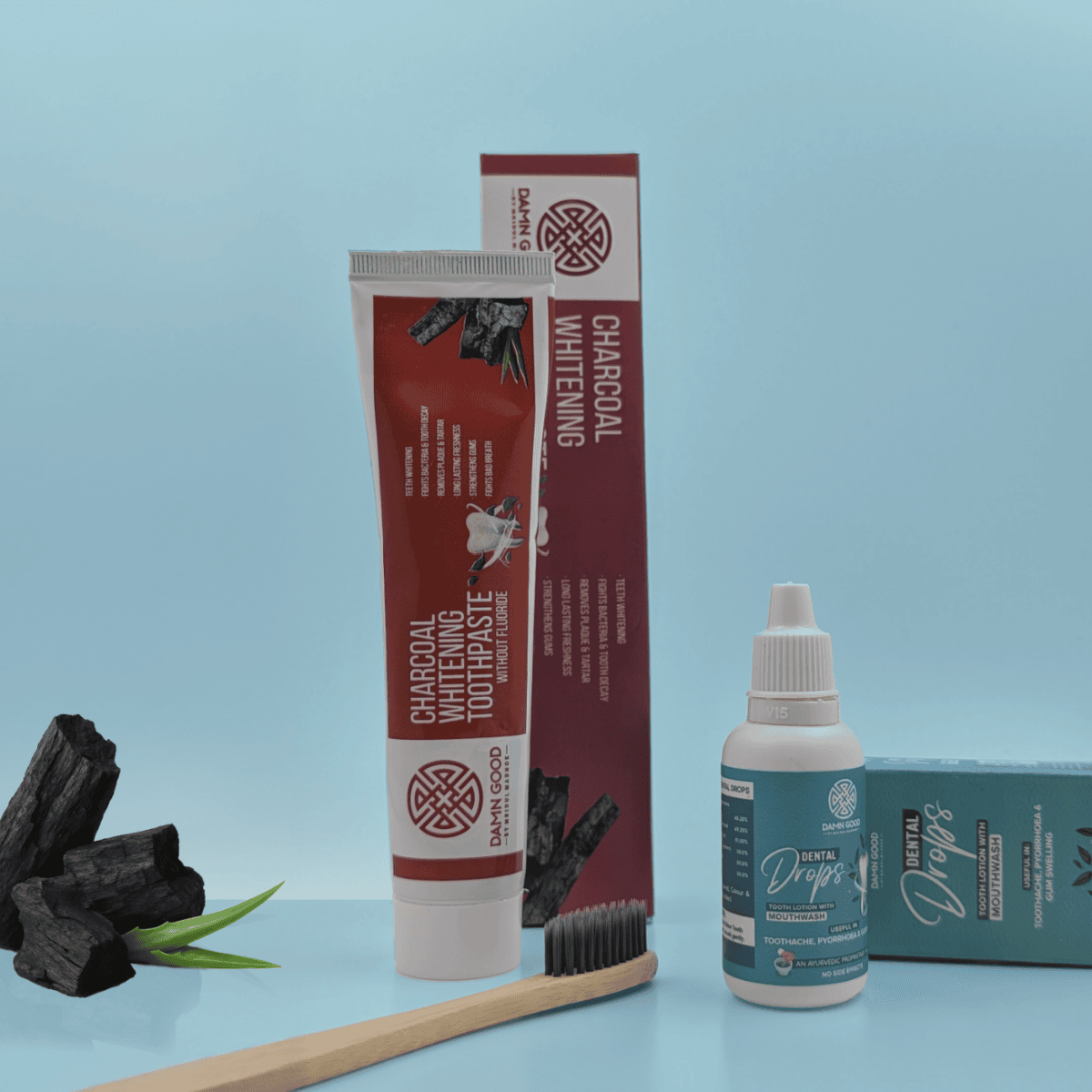 Ultimate Smile Duo: Activated Charcoal Whitening Toothpaste & Dental Drops for Sensitivity Relief