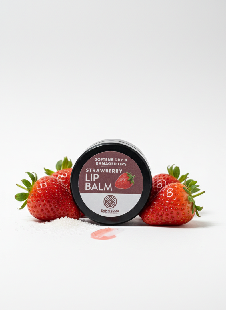 Damn Good Strawberry Lip Balm For Dry and Damaged Lips 10 GM