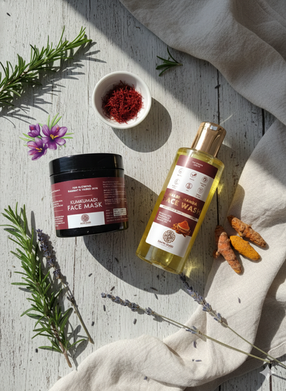 Damngood Haldi Chandan Facewash And Kumkumadi Face Mask Combo For Acne, Blemishes & Scars