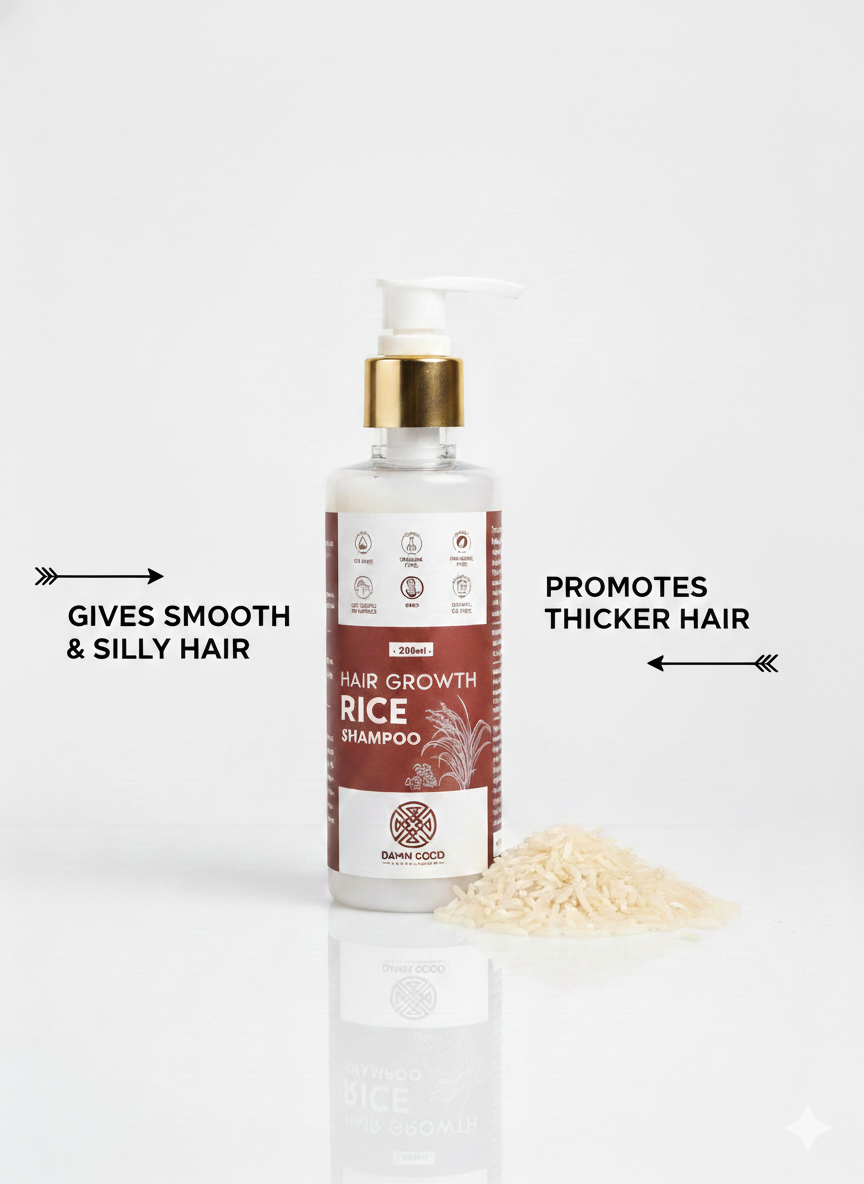 DamnGood Rice Water Shampoo For Damange Hair Roots-SLS & PARABENS FREE-200 ML