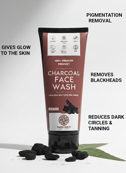 Damn Good Activated Charcoal Face Wash - No Parabens, SLS FREE & Mineral oil free- Tube 100 ml