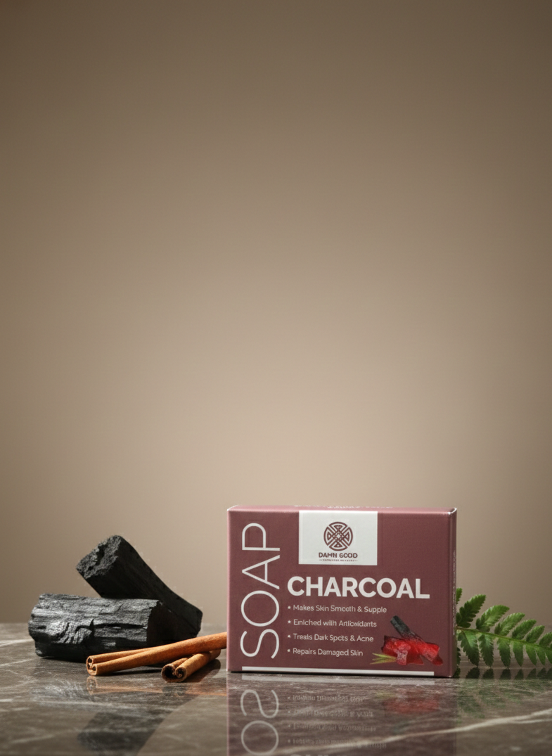 DamnGood Activated Charcoal Soap 100 gm -  No Parabens & Mineral Oils Free - Pack of 3