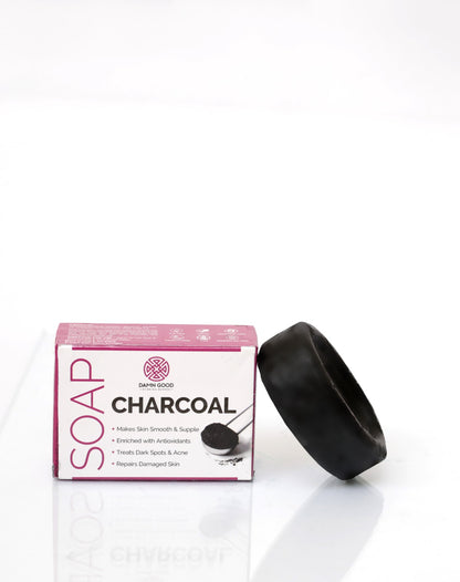DamnGood Activated Charcoal Soap 100 gm -  No Parabens & Mineral Oils Free - Pack of 3