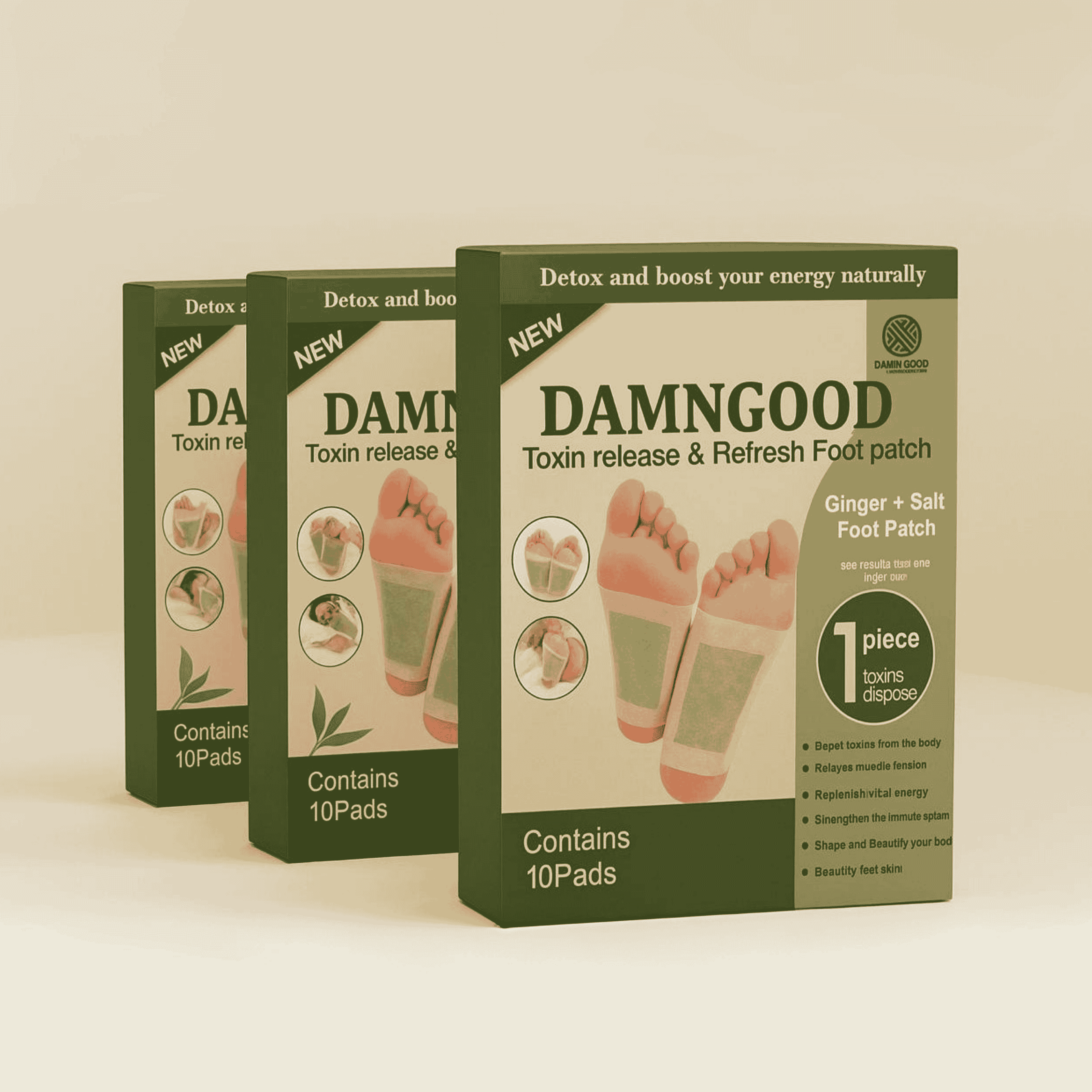 Detox Foot Patch- 10 Patches - Better Sleep, remove body toxins