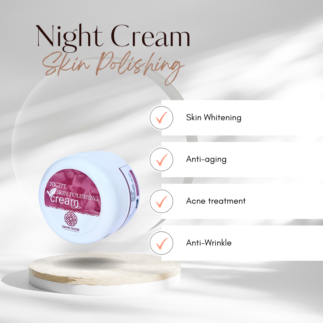 DamnGood Night Fairness Cream – Luxury Skin Polishing & Brightening Night Repair with Saffron, Retinol, White Truffle, & Gold Peptides