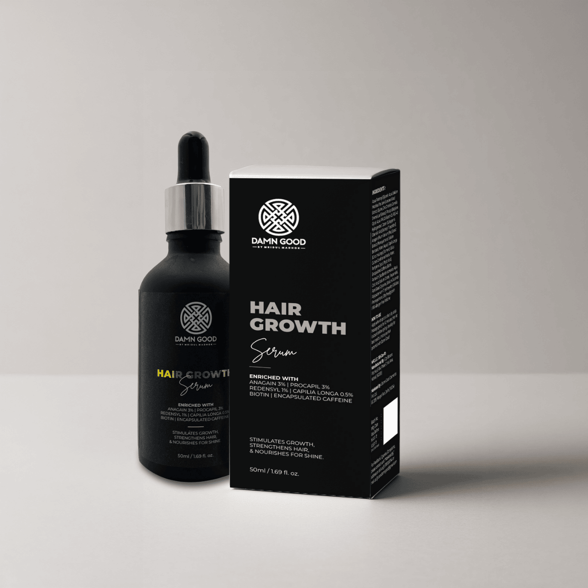 Damn Good Anti Hair Fall & Hair Growth Serum | Powerful Regrowth Formula with Anagain, Procapil, Redensyl, Capilia Longa, Stemoxydine, and Rare Botanical Actives