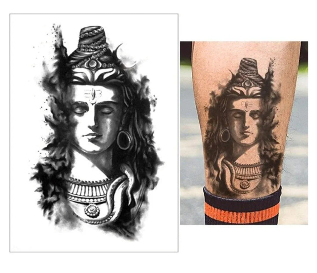 Lord Shiva - 3D High Quality Temporary Tattoo -21x15CM - 1PC.