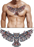 Multicolored Tattoo-  Flying Eagle Design (24x14cm) for Chest, Waist, and Back