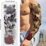 6 Sheets Temporary Tattoos for Arm, Legs, Large Sleeve Waterproof Temporary Tattoo Stickers for Men Women, Theme Temporary Tattoo for Party, Club, Perform, Special Makeup
