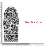 Tattoo For Men and Women, Totem Tribal Cool Design, Realistic Tattoos Stickers, Black Color, For Unisex, Size -21x10CM- 1 piece