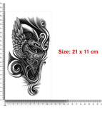 Tattoo Stickers, Masked Man Armor Helmet Tattoo Pattern For Men, Women, Tattoo For Hand Arm, Size 21x11cm - 1Pc