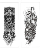 Full Arm Hand Temporary Tattoo Combo Indian Women Wolf Skull For Men Boys Girls Women Sticker Size 48x17cm - 2pcs. (Combo)