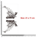 Tattoo Stickers, 2 Guns with Wings Tattoo Pattern For Men, Women, Tattoo For Hand Arm, Size 21x11cm - 1Pc.