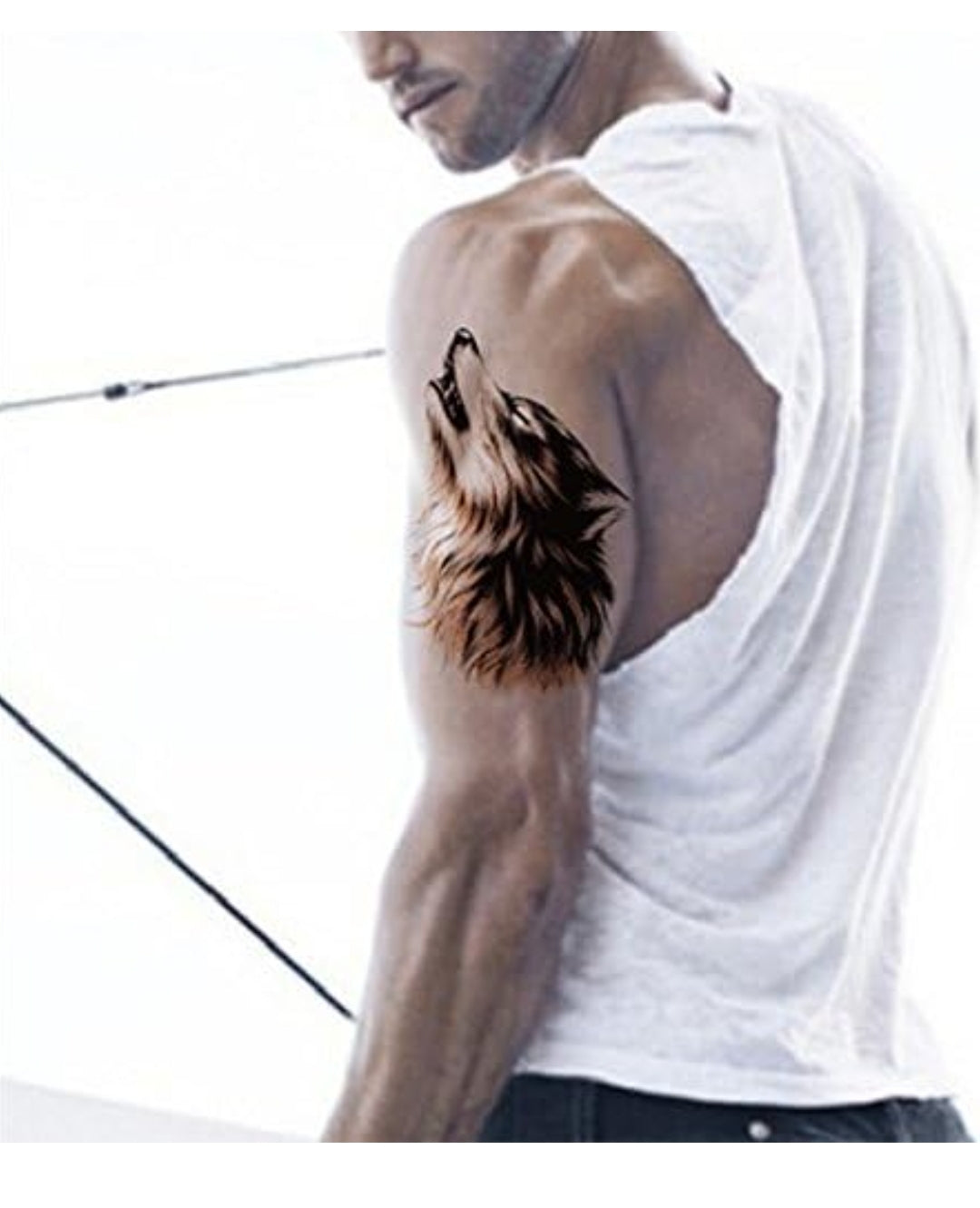 3D Big Wolf Face Sticker tattoo Size 21x15CM - 1PC.