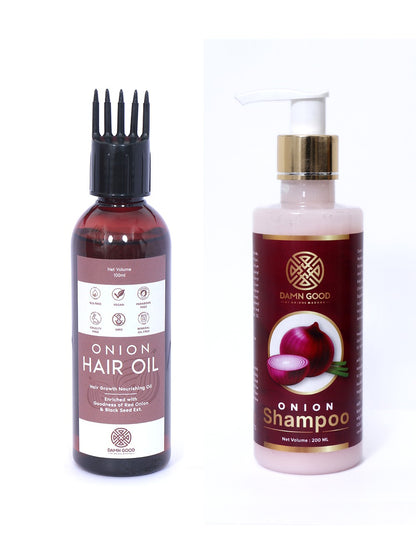 DamnGood Onion Shampoo and Onion Oil Combo