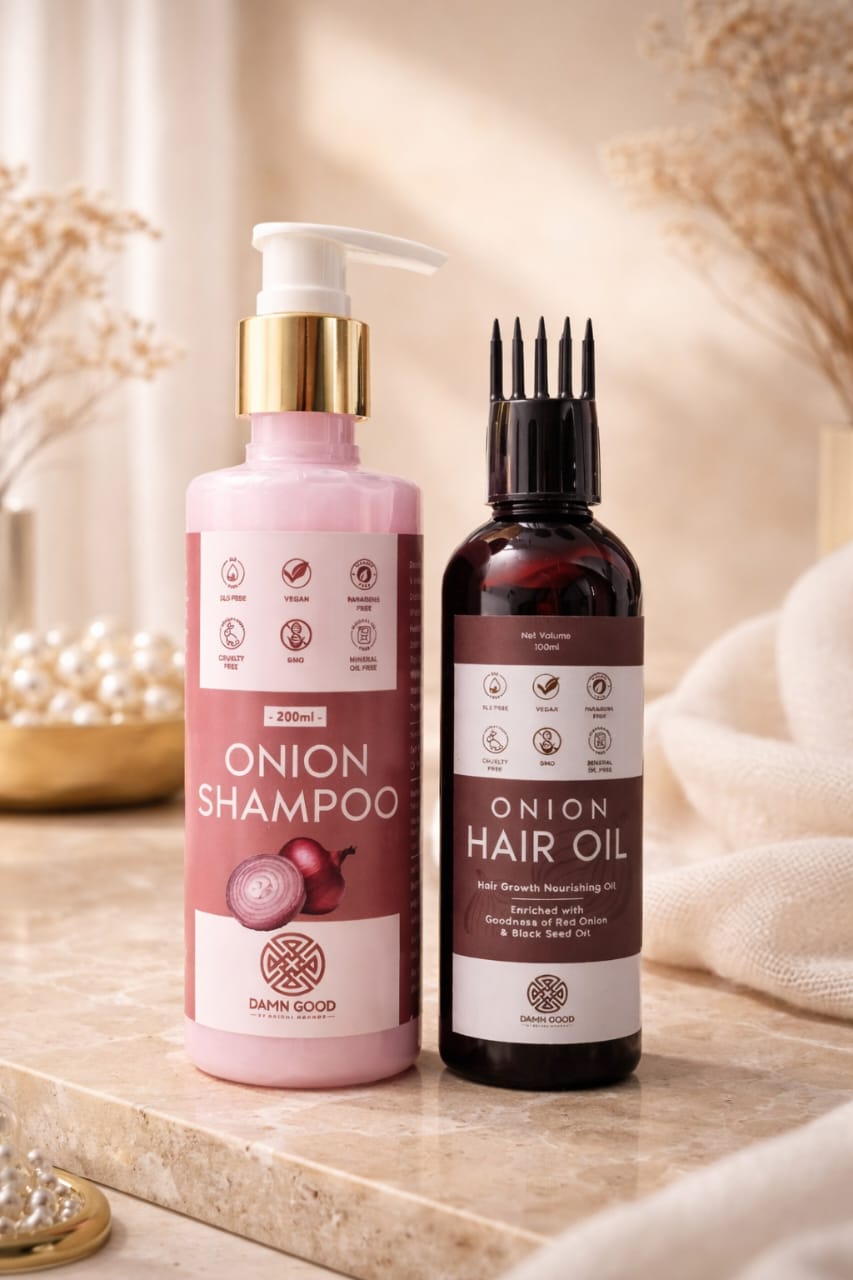 DamnGood Onion Shampoo and Onion Oil Combo