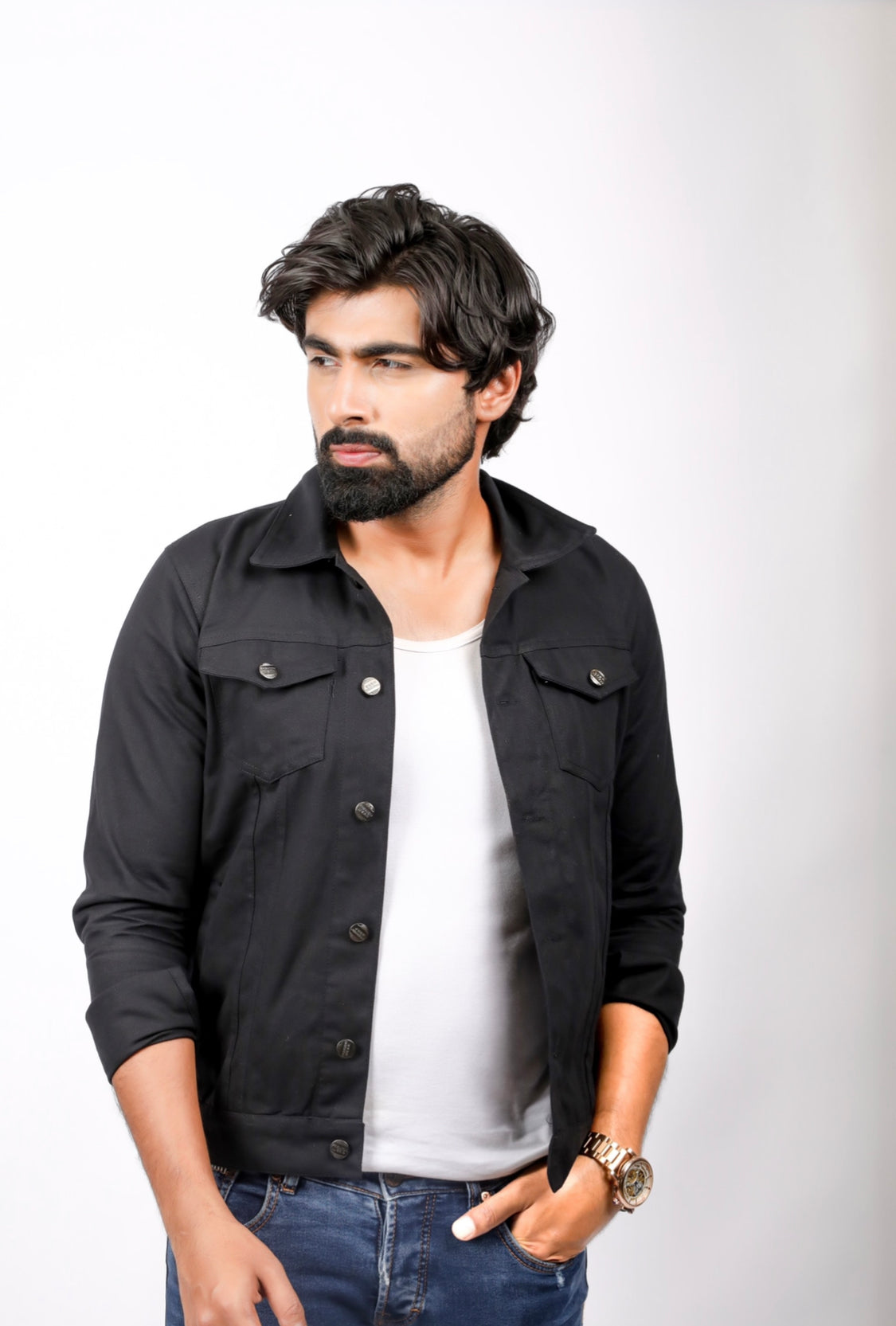 Buy online Black Denim Jacket from Jackets for Men by Ftx for ₹600 at 71%  off | 2024 Limeroad.com